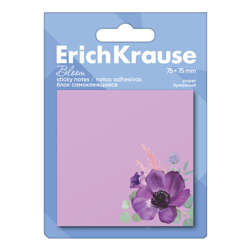 Picture of EK STICKY NOTES PASTEL BLOOM PURPLE 75X75MM